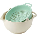 Vqun Pivoting Wash and Drain Bowl Set 3.5 L Cream Mint - Product view